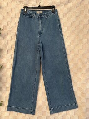 Madewell Women’s Wide Leg High Rise Blue Jeans
